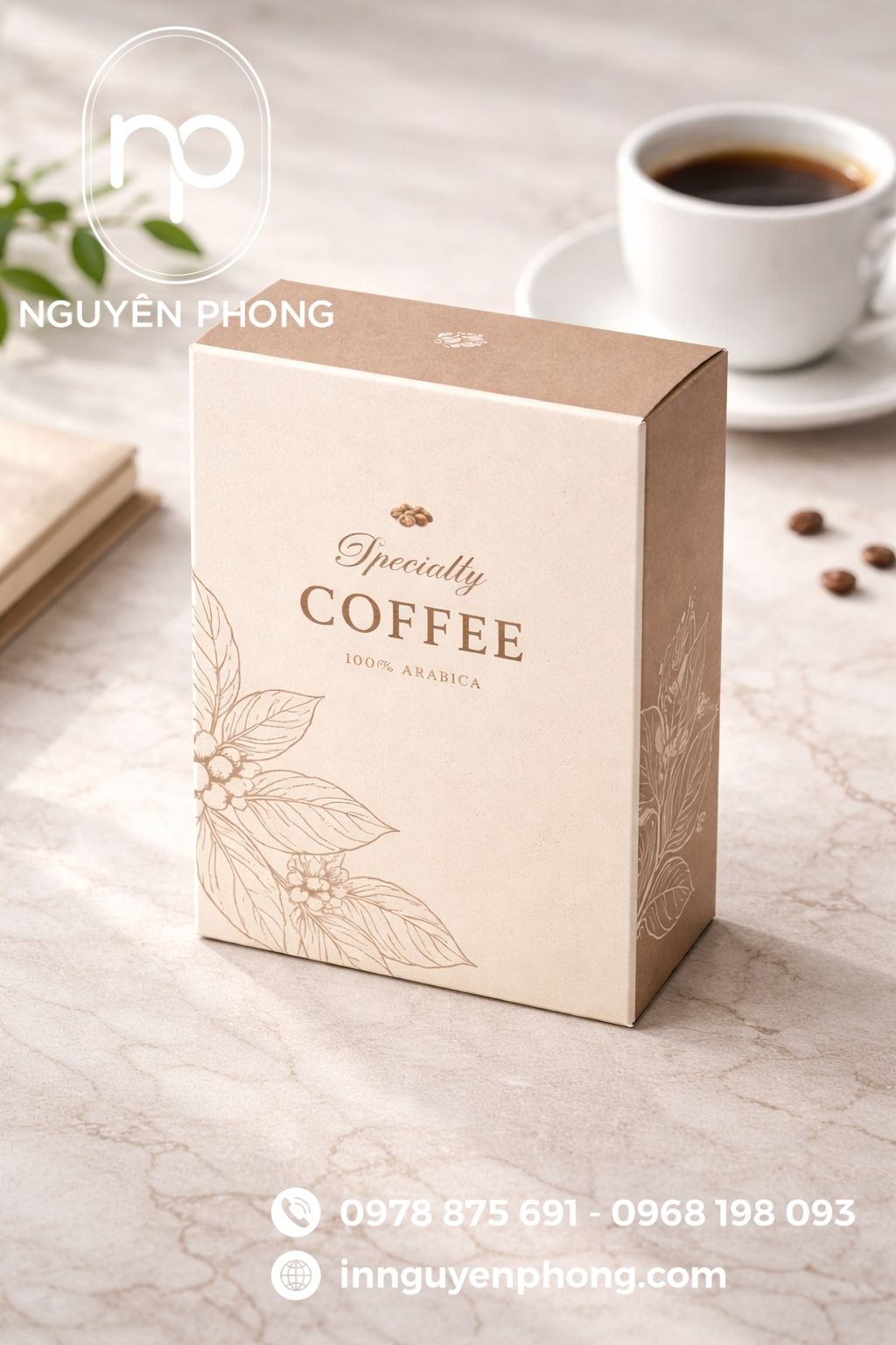 Mẫu in hộp đựng cà phê arabica 